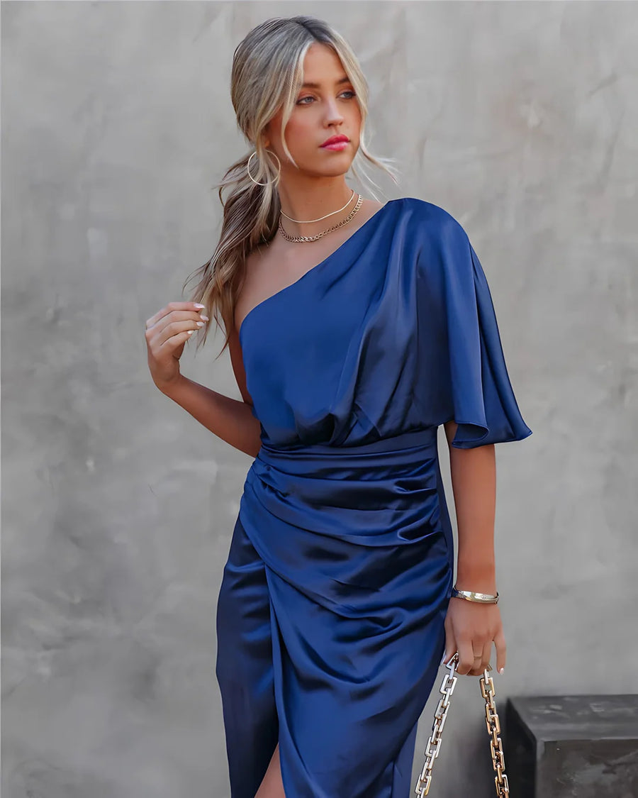 VOGUE™-ELEGANTE ZIJDEN FEESTJURK