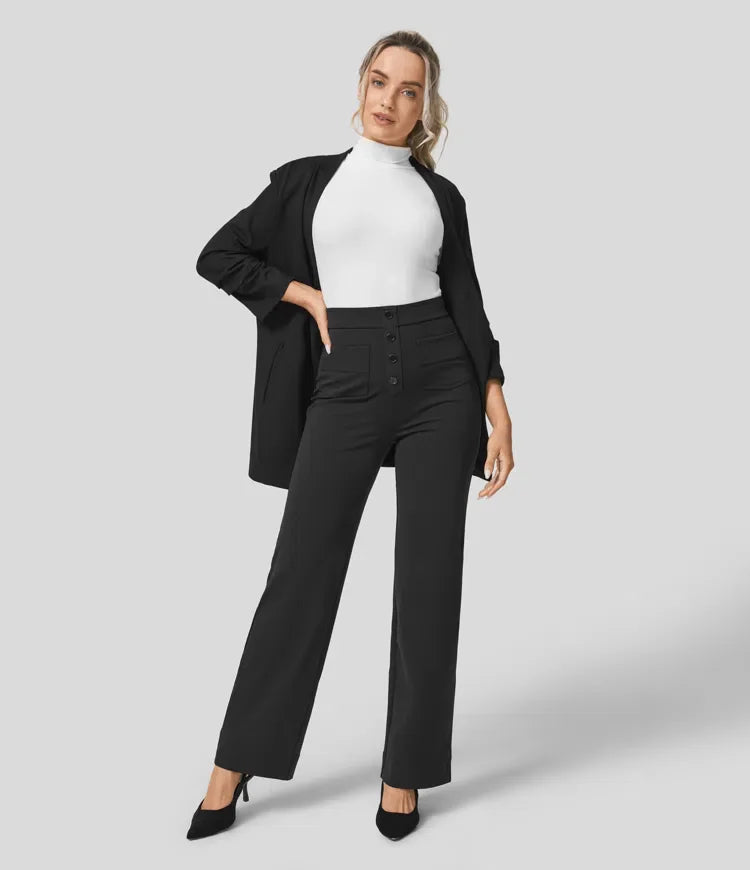 VOGUE™ - ELASTISCHE BROEK MET HOGE TAILLE