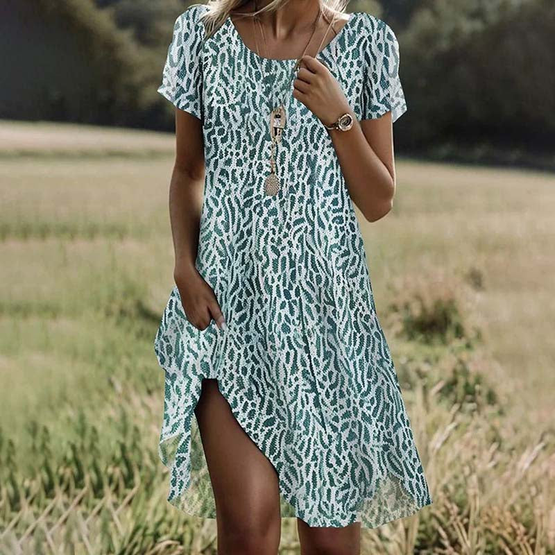 VOGUE™ - Vintage bedrukte jurk