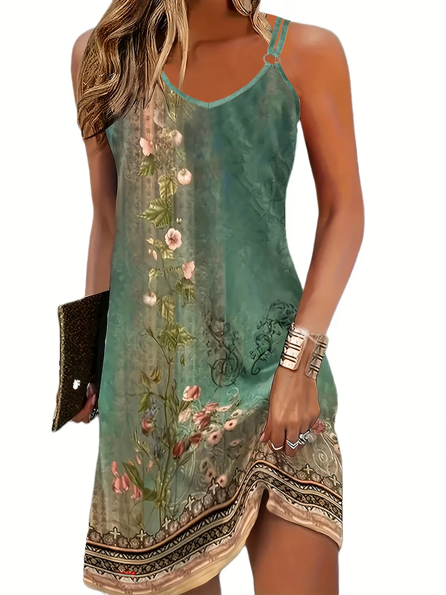 VOGUE™ - Casual bloemenjurk met V-halslijn