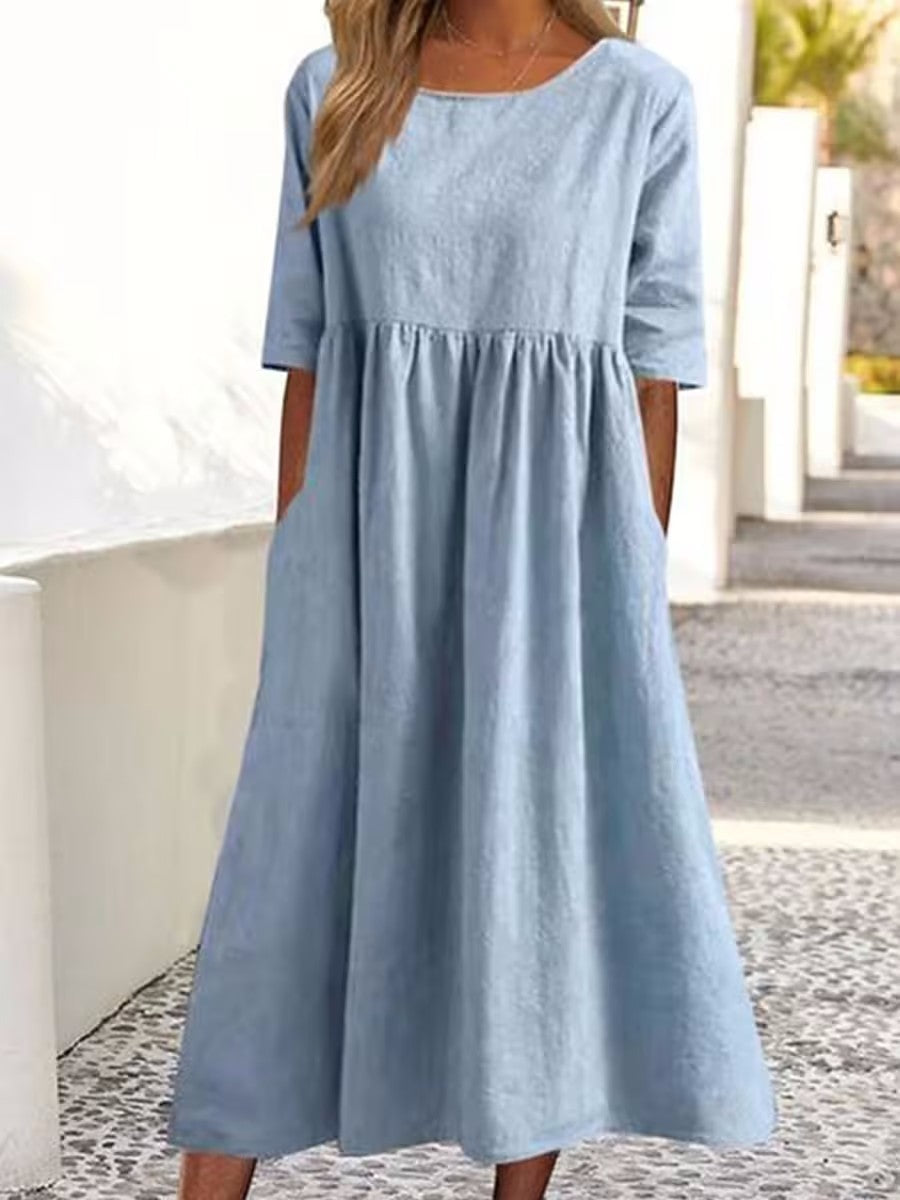 VOGUE™ -  MIDI-JURK MET HALVE MOUWEN
