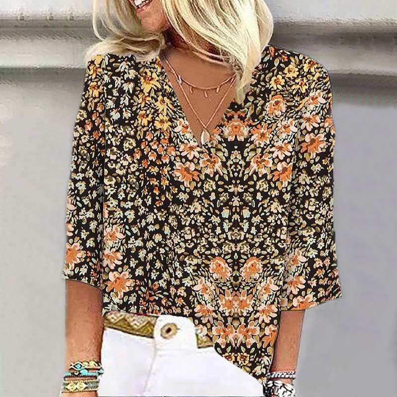 VOGUE™ - Vintage blouse met bloemenpatroon