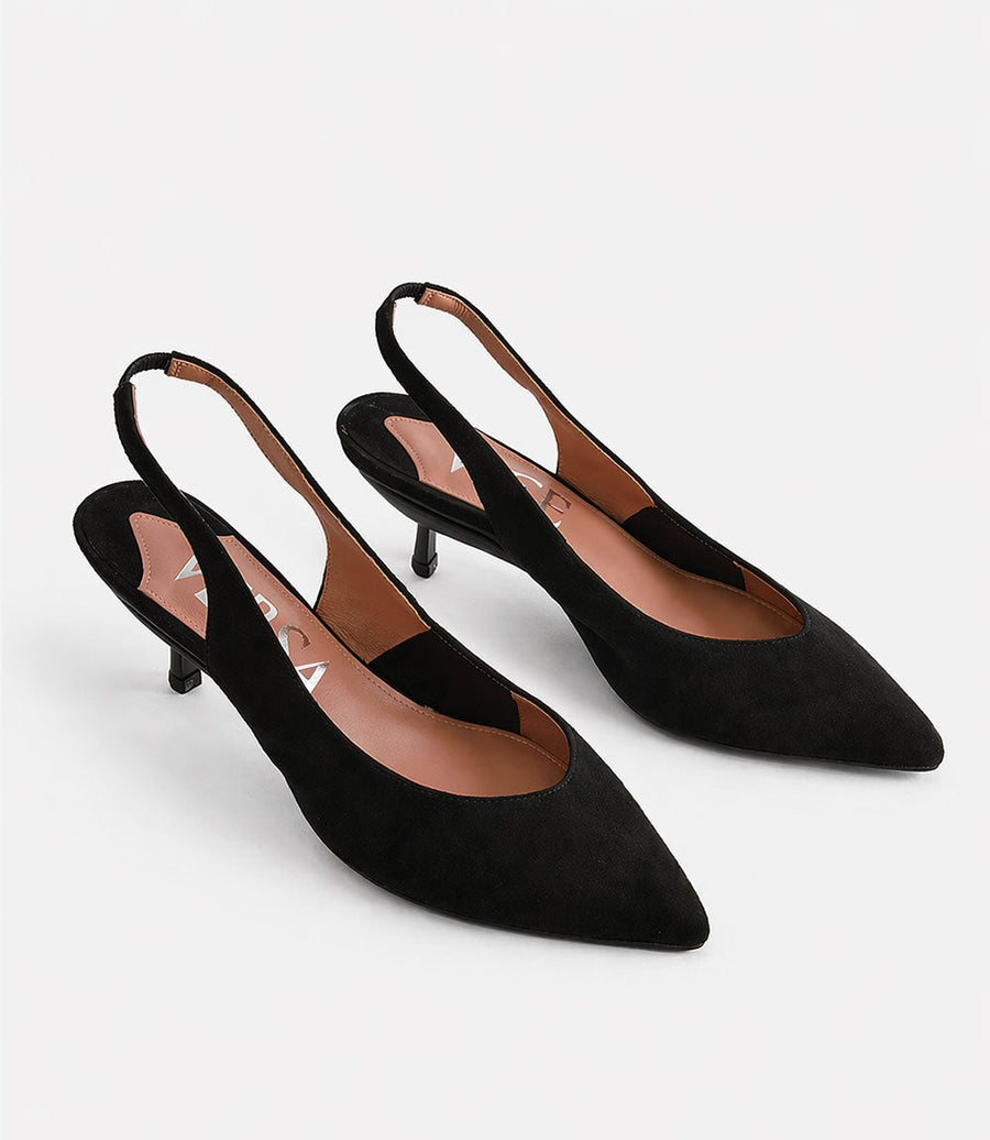 Valentina pumps van zwart suède