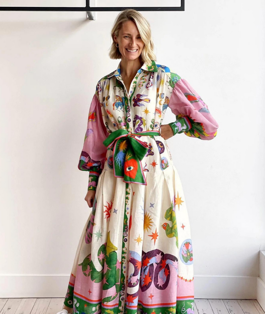 VOGUE™ - MOOIE JURK IN FELLE KLEUREN