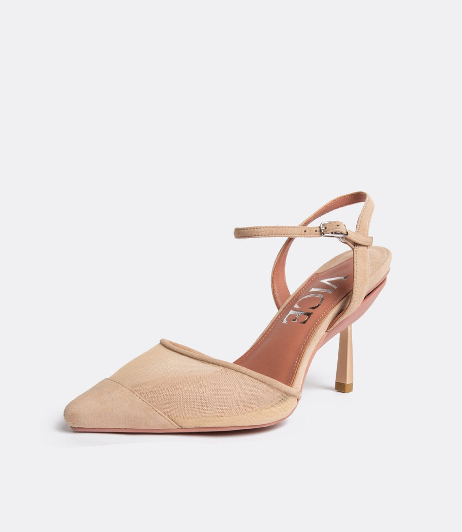 Everyday hakken van beige mesh