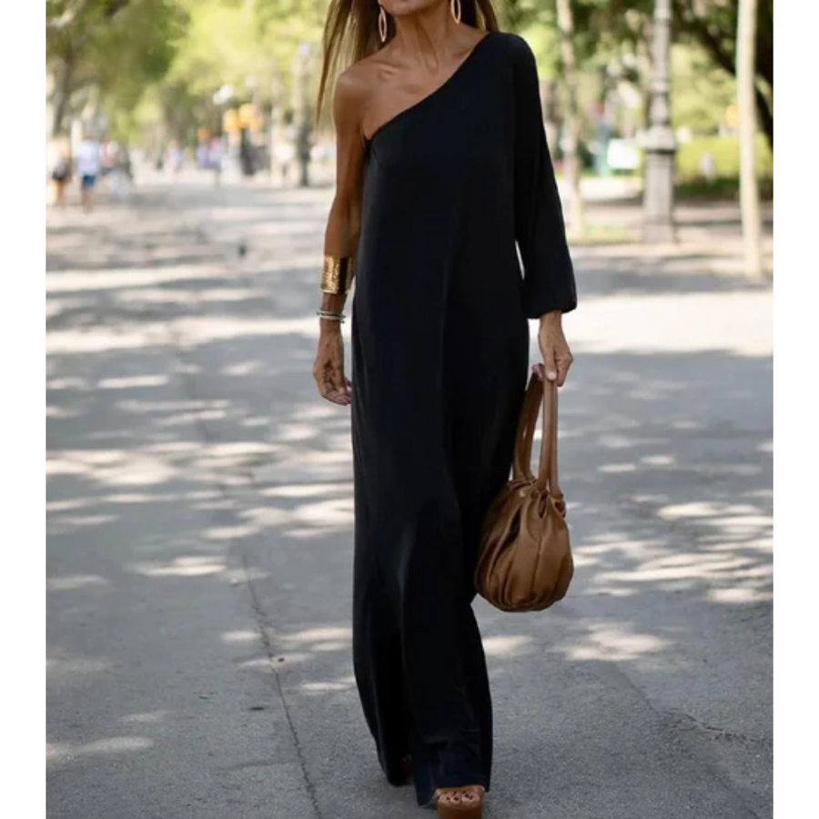 VOGUE™ - Elegante en lichte jurk met een schouder