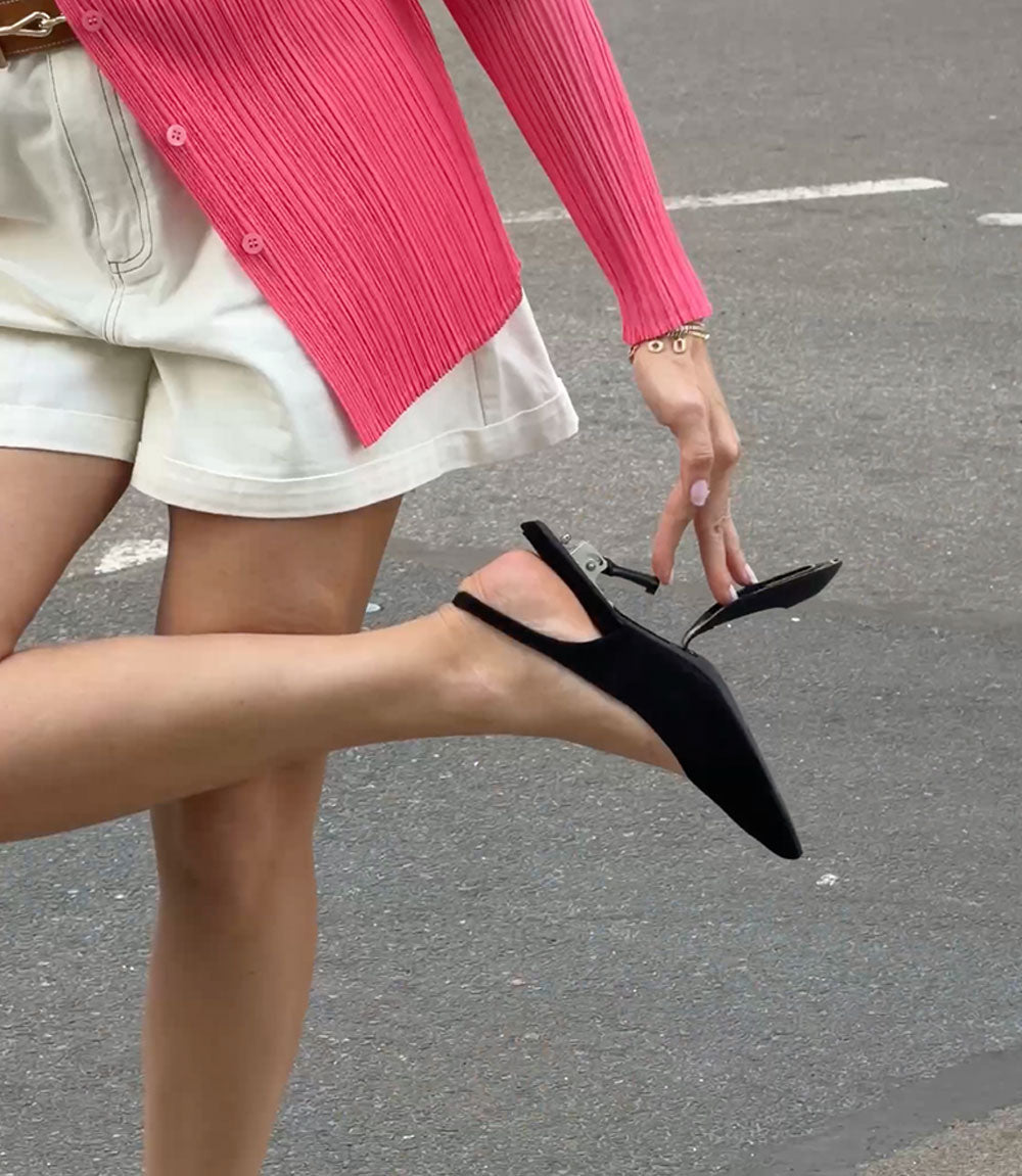 Valentina pumps van zwart suède